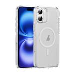 For iPhone 16 Translucent Frosted MagSafe Phone Case with AI Button(Transparent)