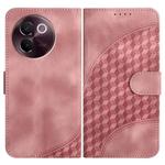 For vivo V30e Elephant Head Embossed Phone Leather Case with Lanyard(Pink)