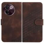 For vivo V30e Elephant Head Embossed Phone Leather Case with Lanyard(Coffee)