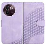 For vivo V30e Elephant Head Embossed Phone Leather Case with Lanyard(Light Purple)