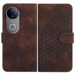 For vivo V50 Elephant Head Embossed Phone Leather Case with Lanyard(Coffee)