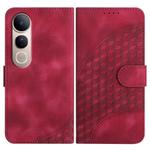 For vivo V50 Lite 4G / 5G Elephant Head Embossed Phone Leather Case with Lanyard(Rose Red)