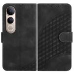 For vivo V50 Lite 4G / 5G Elephant Head Embossed Phone Leather Case with Lanyard(Black)