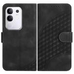 For vivo Y29 4G Elephant Head Embossed Phone Leather Case with Lanyard(Black)