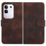 For vivo Y29 4G Elephant Head Embossed Phone Leather Case with Lanyard(Coffee)
