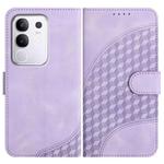 For vivo Y29 4G Elephant Head Embossed Phone Leather Case with Lanyard(Light Purple)