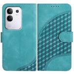 For vivo Y29 4G Elephant Head Embossed Phone Leather Case with Lanyard(Light Blue)