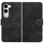 For vivo Y29s 5G / Y04 4G Global Elephant Head Embossed Phone Leather Case with Lanyard(Black)