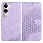For vivo Y29s 5G / Y04 4G Global Elephant Head Embossed Phone Leather Case with Lanyard(Light Purple)
