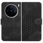 For vivo X200s Elephant Head Embossed Phone Leather Case with Lanyard(Black)