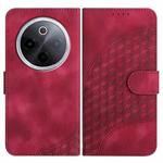 For vivo iQOO Z10 / T4 / Y300 Pro Elephant Head Embossed Phone Leather Case with Lanyard(Rose Red)
