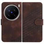 For vivo X200 Pro Elephant Head Embossed Phone Leather Case with Lanyard(Coffee)