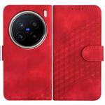 For vivo X200 Pro Elephant Head Embossed Phone Leather Case with Lanyard(Red)