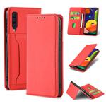 For Samsung Galaxy A50s Strong Magnetism Liquid Feel Horizontal Flip Leather Case with Holder & Card Slots & Wallet(Red)