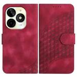 For Itel P65C Elephant Head Embossed Phone Leather Case with Lanyard(Rose Red)
