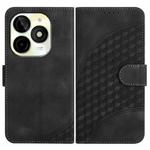 For Itel P65C Elephant Head Embossed Phone Leather Case with Lanyard(Black)