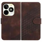 For Itel P65C Elephant Head Embossed Phone Leather Case with Lanyard(Coffee)