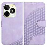 For Itel P65C Elephant Head Embossed Phone Leather Case with Lanyard(Light Purple)