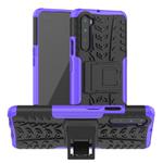 For OnePlus Nord Tire Texture Shockproof TPU + PC Protective Case with Holder(Purple)