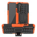 For OnePlus Nord Tire Texture Shockproof TPU + PC Protective Case with Holder(Orange)