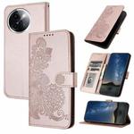 For vivo Y200i Datura Flower Embossed Flip Leather Phone Case(Rose Gold)