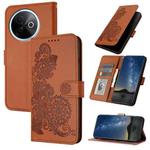 For vivo Y39 5G Datura Flower Embossed Flip Leather Phone Case(Brown)