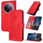 For vivo iQOO Z10 / T4 / Y300 Pro Datura Flower Embossed Flip Leather Phone Case(Red)
