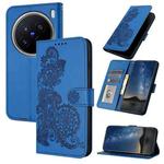 For vivo X200 Pro Datura Flower Embossed Flip Leather Phone Case(Blue)