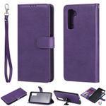 For Huawei Nova 7 SE 2 in 1 Solid Color Detachable PU Leather Case with Card Slots & Magnetic Holder & Photo Frame & Wallet & Strap(Purple)