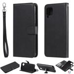 For Huawei P40 Pro 2 in 1 Solid Color Detachable PU Leather Case with Card Slots & Magnetic Holder & Photo Frame & Wallet & Strap(Black)