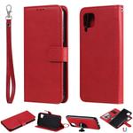 For Huawei P40 Pro 2 in 1 Solid Color Detachable PU Leather Case with Card Slots & Magnetic Holder & Photo Frame & Wallet & Strap(Red)