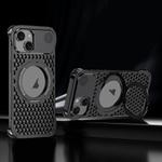 For iPhone 15 R-JUST RJ-64 Aromatherapy Heat Dissipation MagSafe Phone Case with Stand(Black)