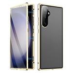 For Samsung Galaxy S24 FE 5G HD Full Cover Magnetic Metal Tempered Glass Phone Case(Gold)
