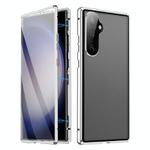 For Samsung Galaxy S24 FE 5G HD Full Cover Magnetic Metal Tempered Glass Phone Case(Silver)