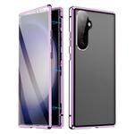 For Samsung Galaxy S24 FE 5G HD Full Cover Magnetic Metal Tempered Glass Phone Case(Purple)