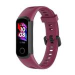 For Huawei Honor Band 5i / Band 4 Metal Buckle Silicone Watch Band, Size: Free Size(Red Wine)