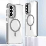 For Samsung Galaxy A56 5G Dual-Color Clear Acrylic Hybrid TPU MagSafe Phone Case(Grey)