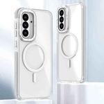 For Samsung Galaxy A56 5G Dual-Color Clear Acrylic Hybrid TPU MagSafe Phone Case(Transparent)