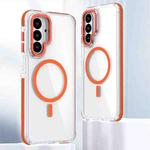 For Samsung Galaxy A26 5G Dual-Color Clear Acrylic Hybrid TPU MagSafe Phone Case(Orange)