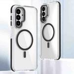 For Samsung Galaxy A26 5G Dual-Color Clear Acrylic Hybrid TPU MagSafe Phone Case(Black)
