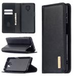 For Xiaomi Redmi Note 9 Pro 2 in 1 Detachable Magnetic Horizontal Flip Genuine Leather Case with Holder & Card Slots & Wallet(Black)