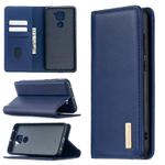 For Xiaomi Redmi Note 9 2 in 1 Detachable Magnetic Horizontal Flip Genuine Leather Case with Holder & Card Slots & Wallet(Blue)
