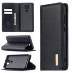 For Xiaomi Redmi Note 9 2 in 1 Detachable Magnetic Horizontal Flip Genuine Leather Case with Holder & Card Slots & Wallet(Black)