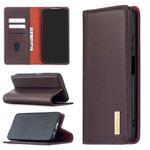 For Huawei P40 Lite 2 in 1 Detachable Magnetic Horizontal Flip Genuine Leather Case with Holder & Card Slots & Wallet(Dark Brown)