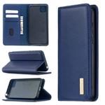 For Huawei Y5p 2 in 1 Detachable Magnetic Horizontal Flip Genuine Leather Case with Holder & Card Slots & Wallet(Blue)
