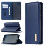 For Huawei Y5p 2 in 1 Detachable Magnetic Horizontal Flip Genuine Leather Case with Holder & Card Slots & Wallet(Blue)