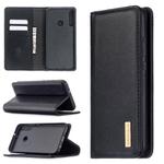 For Huawei Y7p 2 in 1 Detachable Magnetic Horizontal Flip Genuine Leather Case with Holder & Card Slots & Wallet(Black)