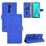 For OPPO A9 (2020) / A11 / A11X / A5 (2020) Solid Color Skin Feel Magnetic Buckle Horizontal Flip Calf Texture PU Leather Case with Holder & Card Slots & Wallet(Blue)