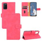 For OPPO A52 / A72 / A92 Solid Color Skin Feel Magnetic Buckle Horizontal Flip Calf Texture PU Leather Case with Holder & Card Slots & Wallet(Rose Red)