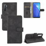 For OPPO Realme 6 Solid Color Skin Feel Magnetic Buckle Horizontal Flip Calf Texture PU Leather Case with Holder & Card Slots & Wallet(Black)